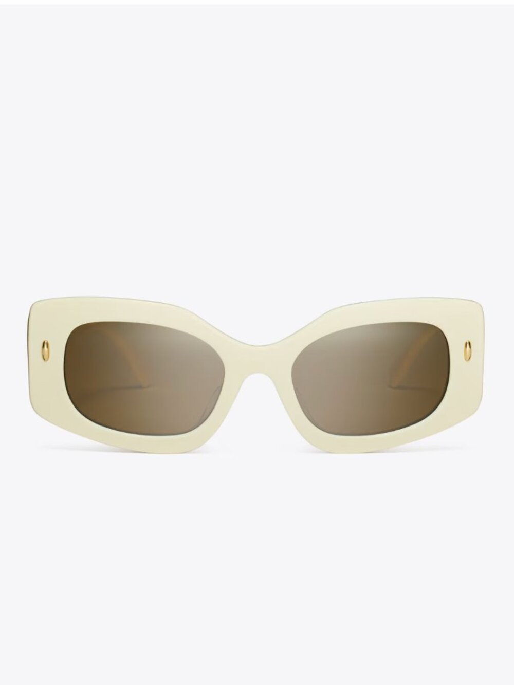 TORY BURCH DESIGNER SUNGLASSES MILLER RECTANGLE SUNGLASSES~IVORY